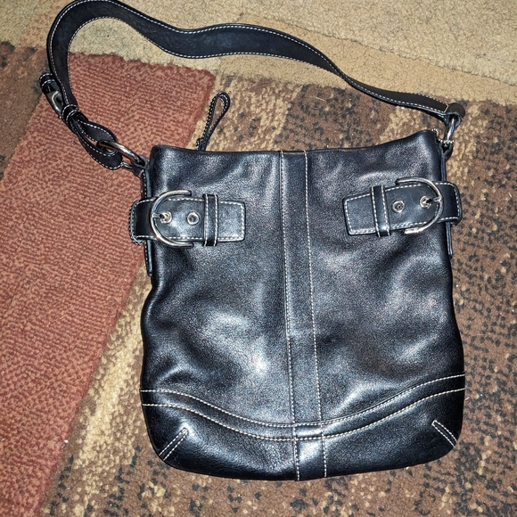 Coach 1453 Black Leather Shoulder Purse Medium Soho Slim Bag - Picture 3 of 8